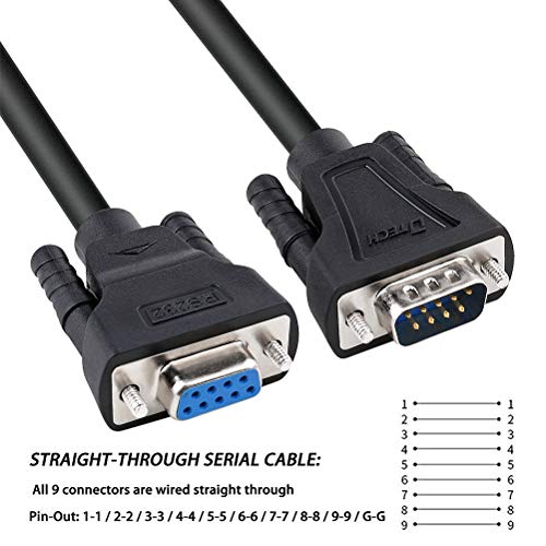 DTech 1.5ft COM Port Serial Cable Male to Female RS232 Extension 9 Pin Straight Through Cord (0.5 Meter, Black) - Image 3