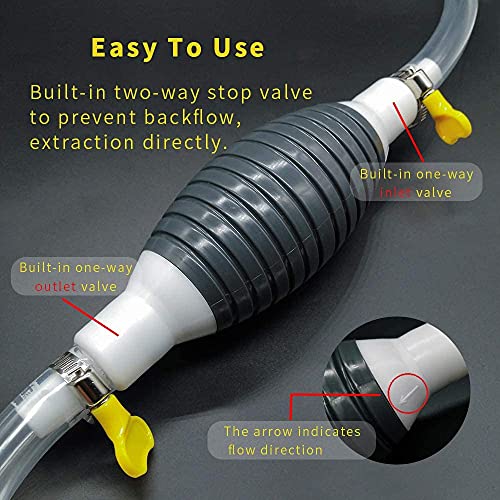 UI Intros Newest High Flow Siphon Hand Pump Portable Manual Car Fuel Transfer Pump for Gas Gasoline Petrol Diesel Oil Liquid Water Fish Tank with 2M Syphon Hose - Image 3