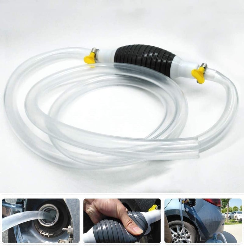 UI Intros Newest High Flow Siphon Hand Pump Portable Manual Car Fuel Transfer Pump for Gas Gasoline Petrol Diesel Oil Liquid Water Fish Tank with 2M Syphon Hose - Image 1