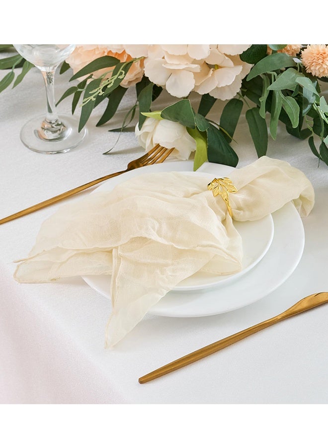 8 Pack Cheesecloth Napkins 20 x 20 Inch Beige Boho Gauze Cheese Cloth Napkins Bulk Rustic Dinner Table Decor for Wedding Bridal Baby Shower Party Eid Gatherings Banquets Catering Home Dining Table Decor - Image 5