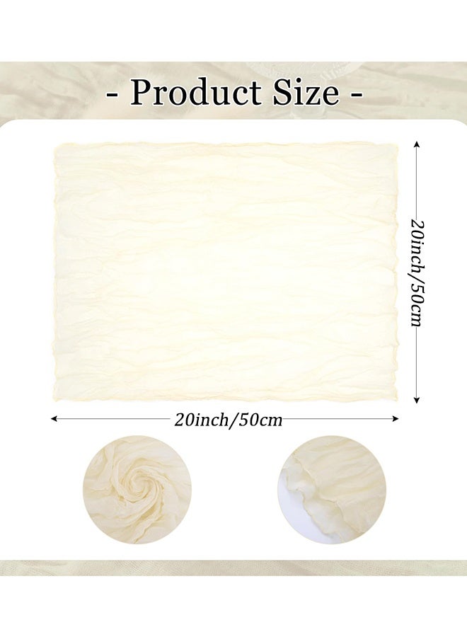 8 Pack Cheesecloth Napkins 20 x 20 Inch Beige Boho Gauze Cheese Cloth Napkins Bulk Rustic Dinner Table Decor for Wedding Bridal Baby Shower Party Eid Gatherings Banquets Catering Home Dining Table Decor - Image 2