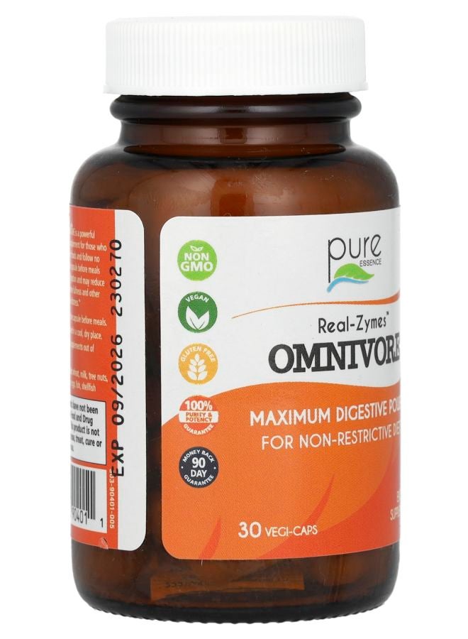 Pure Essence Real-Zymes Omnivore 30 Vegi-Caps - Image 2