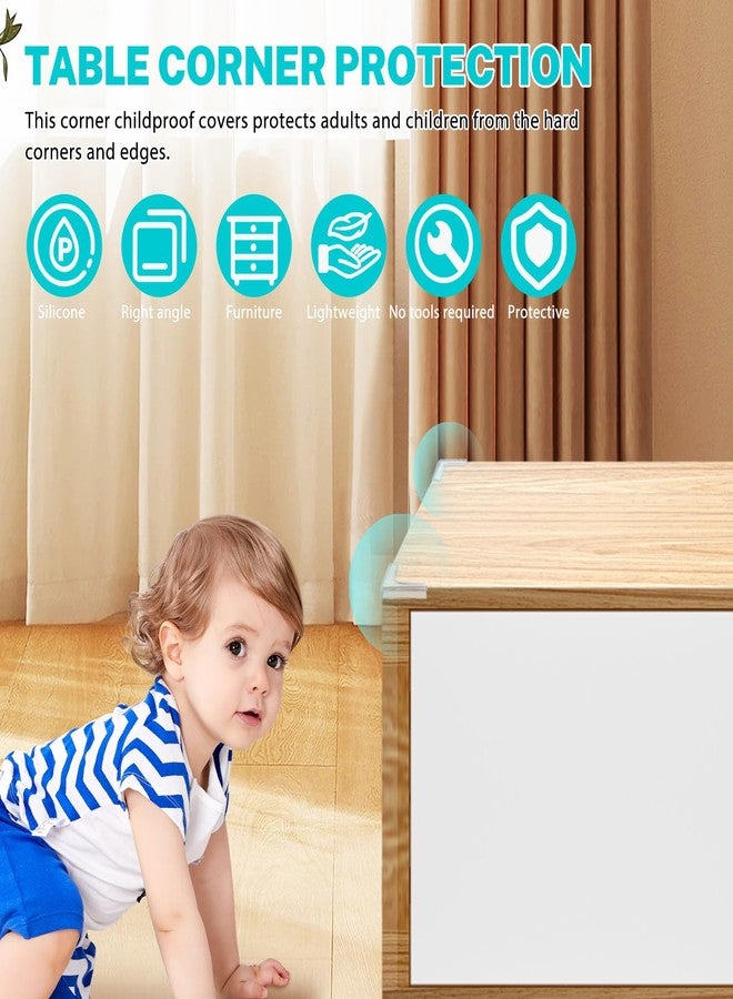 Hoement Baby Safety Corner Protectors 8 Pack Silicone Edge Guards Soft Non Adhesive Anti-Collision Sleeves for Window and Furniture Corner Guards Childproof Table Bumper 1.77X0.55X0.25 in - Image 4