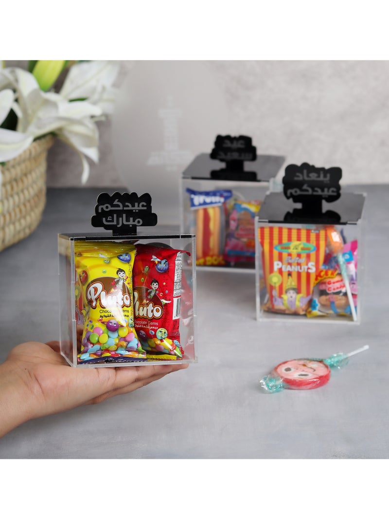 Story Of Candle Box with name, Black cover (empty), transparent kergean distribution 