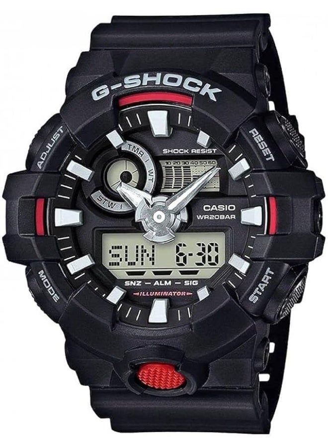 جي شوك ساعة كاسيو جي-شوك GA-700-1ADR تناظرية ورقمية بعرض توقيت عالمي - Image 1
