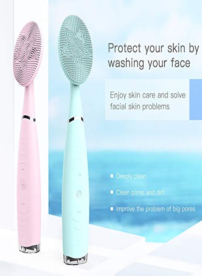 UMATRU Sonic Facial Cleansing Brush, 5 Adjustable Speed Waterproof Sonic Vibration Rechargeable Face Cleansing Brush for Deep Cleansing (Blue) - Image 4