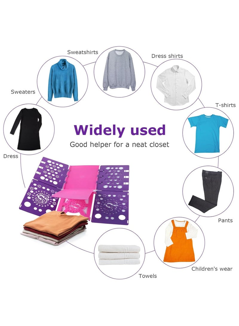 NANAO T-Shirt Folding Board t Shirts Clothes Folder Durable Plastic Laundry folders Folding Boards Helper and Fast Laundry Folding Boards Tool for Adults and Children Kids (Purple) - Image 5
