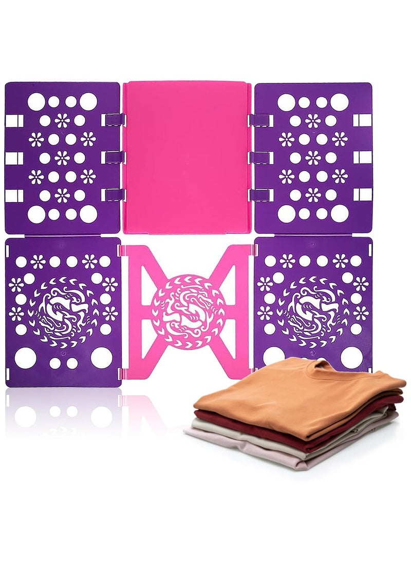 NANAO T-Shirt Folding Board t Shirts Clothes Folder Durable Plastic Laundry folders Folding Boards Helper and Fast Laundry Folding Boards Tool for Adults and Children Kids (Purple) - Image 1