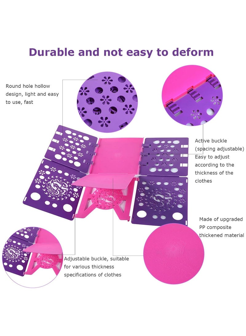 NANAO T-Shirt Folding Board t Shirts Clothes Folder Durable Plastic Laundry folders Folding Boards Helper and Fast Laundry Folding Boards Tool for Adults and Children Kids (Purple) - Image 3