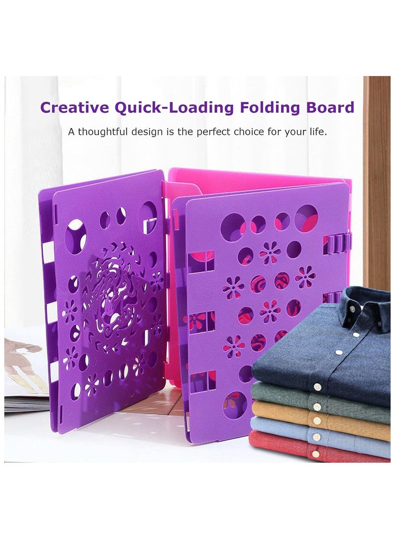 NANAO T-Shirt Folding Board t Shirts Clothes Folder Durable Plastic Laundry folders Folding Boards Helper and Fast Laundry Folding Boards Tool for Adults and Children Kids (Purple) - Image 2