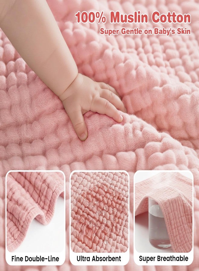HUITAO Hooded Baby Bath Towels for Newborn, 2 Pack - 6-Layer 100% Muslin Cotton, Soft Absorbent Baby Towels with Hood for Babies, Infants & Toddlers, Large 32x32 Inch Unisex Newborn Baby Bath Essentials - Image 3