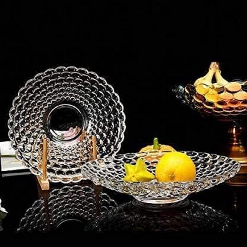 RAGYULA Round Glass ice Cream Bowl Dish Pudding Dessert Footed Bowl Set Fruit Salad Chocolate Plate for bar Table Party Home Restaurant 1 Pcs - Image 3