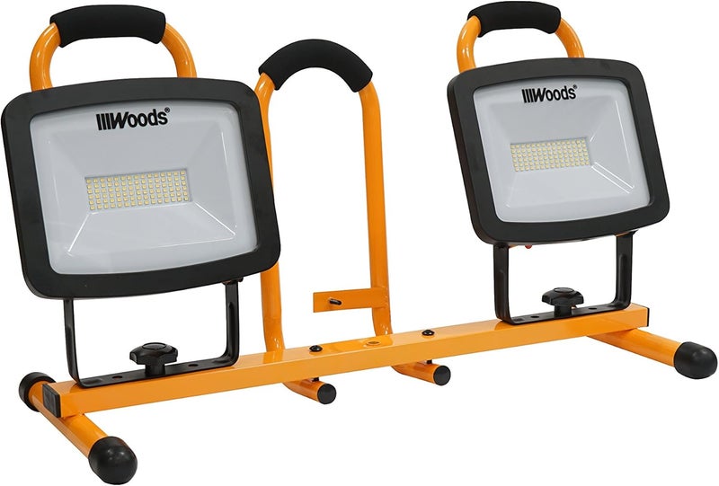 Woods Woods WL40272S Portable LED Duel Work Light On Steel Tripod 12000 Lumens 140 Watts 4000 Kelvin 5 Foot Cord OrangeBlack  - Image 2