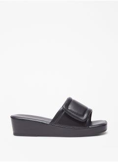 Women Solid Slip-On Flatform Heels Sandals