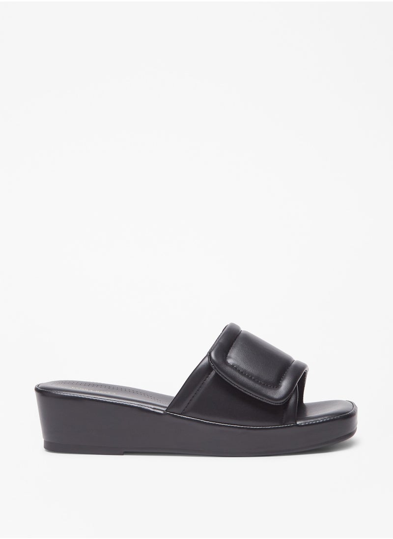 Flora Bella By Shoexpress - Women Solid Slip-On Flatform Heels Sandals - Image 1