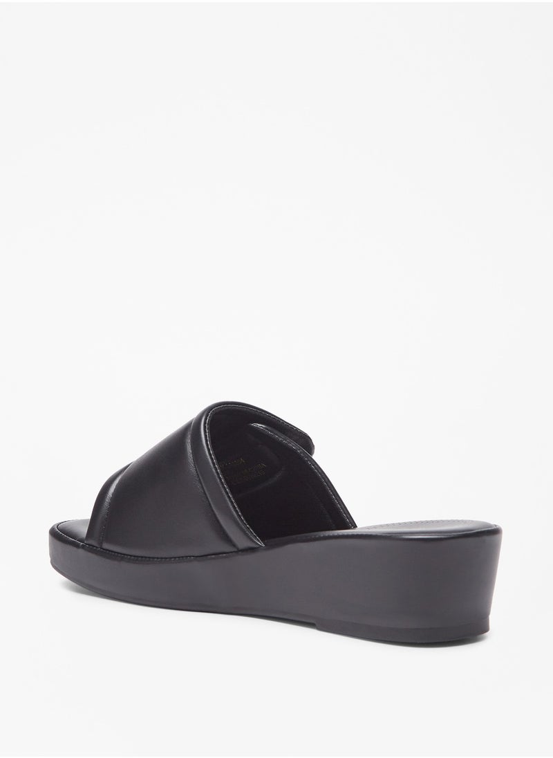Flora Bella By Shoexpress - Women Solid Slip-On Flatform Heels Sandals - Image 1