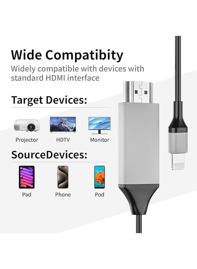 Lightning to HDMI Cable – Connect iPhone or iPad to TV – Full HD Video Adapter for Easy Screen Mirroring - Image 5
