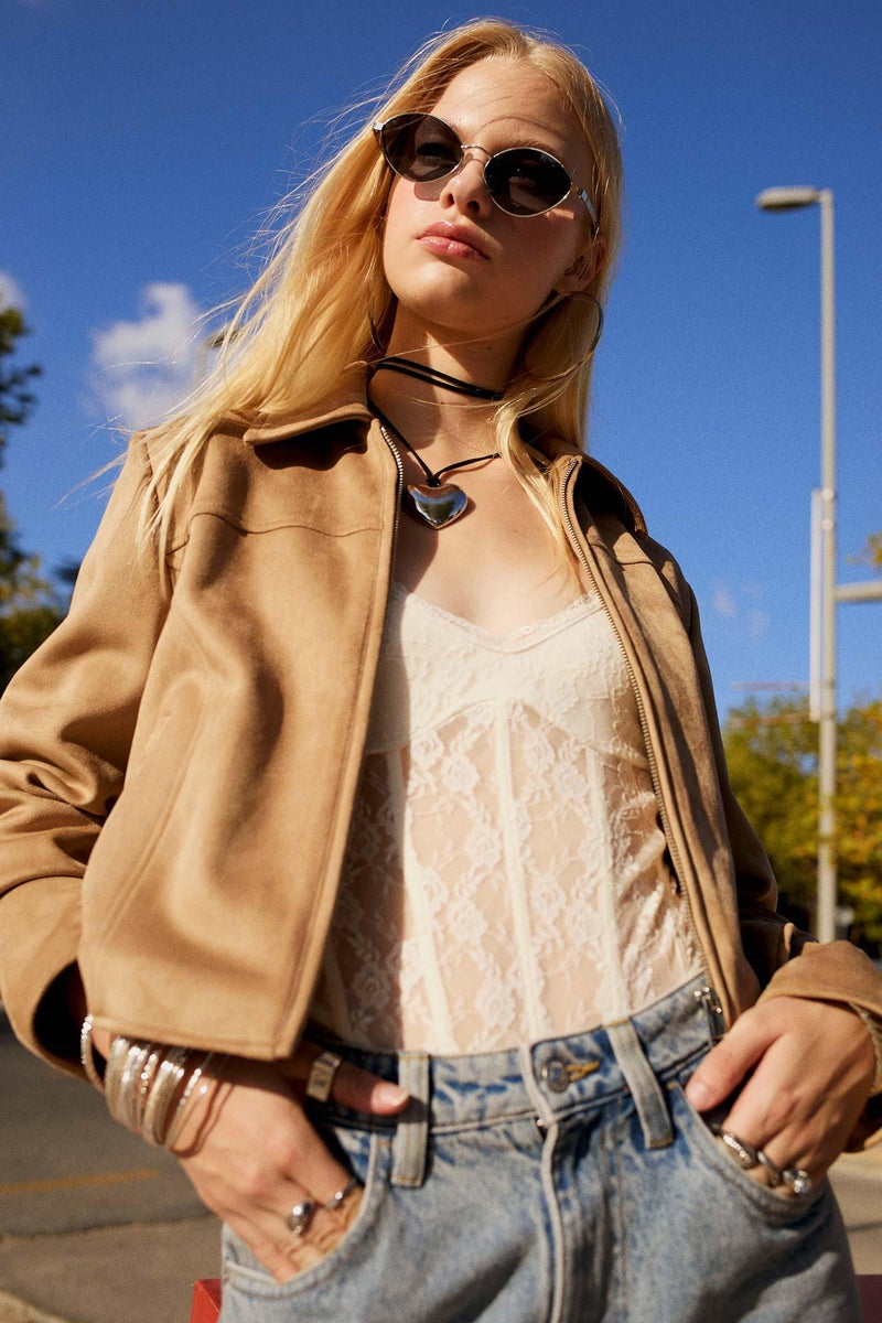 DeFacto Beige Woman Lace Thin Strappy Bodysuit Casual - Image 1