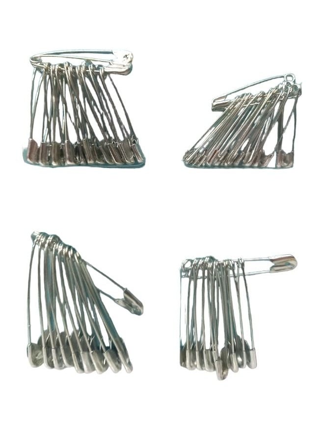 ITALO 60 Piece Mix Size Safety Pin Set Silver Color General Purpose  - Image 3