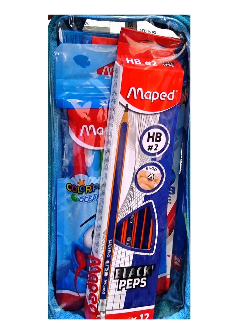 26-Piece School Stationery Set Assorted Colours