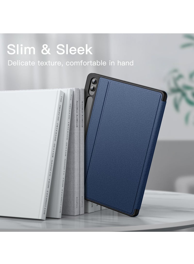 Jetech Case for Samsung Galaxy Tab S9 Fe Plus 12.4 Inch With S Pen Holder Slim Folio Stand Protective Tablet Cover Multi Angle Viewing Navy Blue - Image 4