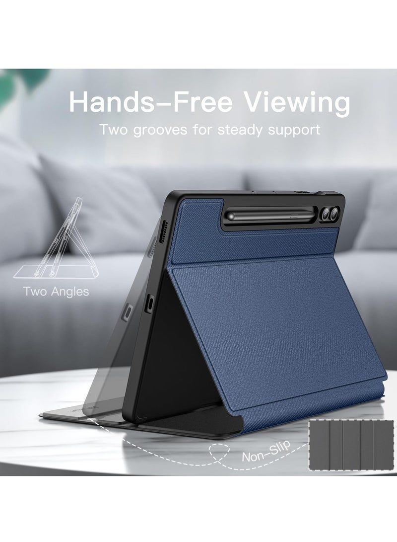 Jetech Case for Samsung Galaxy Tab S9 Fe Plus 12.4 Inch With S Pen Holder Slim Folio Stand Protective Tablet Cover Multi Angle Viewing Navy Blue - Image 3