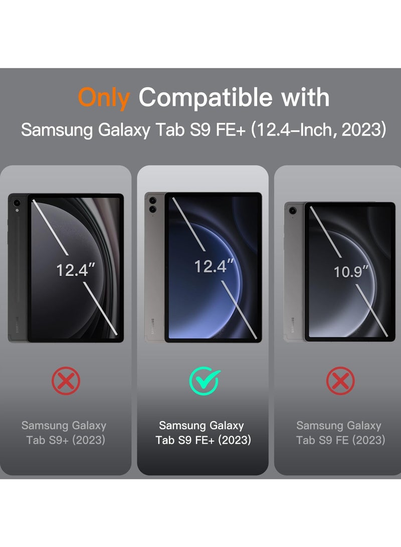 Jetech Case for Samsung Galaxy Tab S9 Fe Plus 12.4 Inch With S Pen Holder Slim Folio Stand Protective Tablet Cover Multi Angle Viewing Navy Blue - Image 2