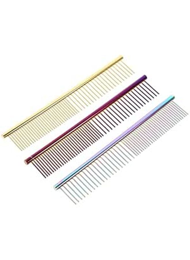 Alasum 3 Piece Pet Grooming Comb Set With Lightweight Aluminum Body Dematting Hair Removal Travel Portable Combs For Dogs And Cats - Image 1