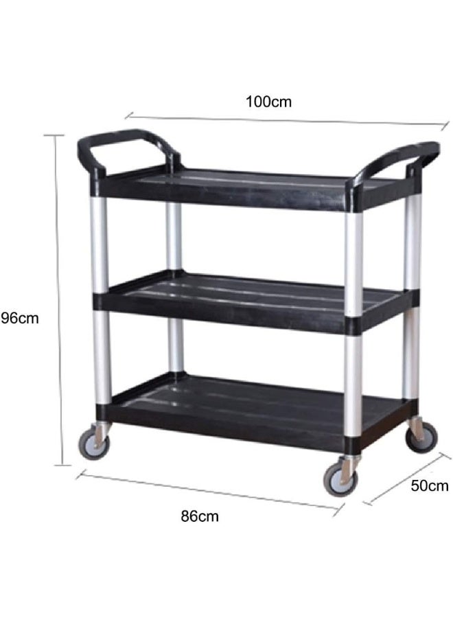 AKC Utility Carts Large Rolling Kitchen Trolley, 3 Tier Commercial Rolling Service for Hotel Restaurant, 86×50×96cm - Image 2