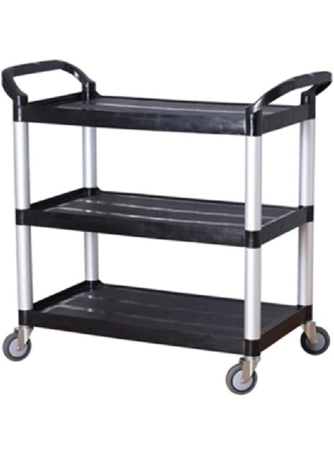 AKC Utility Carts Large Rolling Kitchen Trolley, 3 Tier Commercial Rolling Service for Hotel Restaurant, 86×50×96cm - Image 1