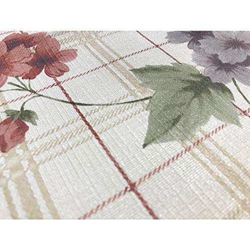 Freelance PVC Vinyl Tuscany Flannel Backing Dining Plastic Table Cover Cloth - Waterproof Protector, 8 Seater, Square 70 X 70 inches (with White Border Edge Lace) - Product of Meiwa, Japan - Image 4