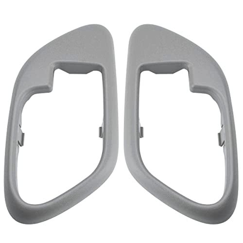 NFSpeeding Interior Door Handle Trim Bezel Fits 1995-1999 Silverado Suburban Yukon Tahoe C1500 C2500 C3500 K1500 K2500 K3500 Replace 15708080 15708079, Left Driver & Right Passenger Side Gray Color - Image 2