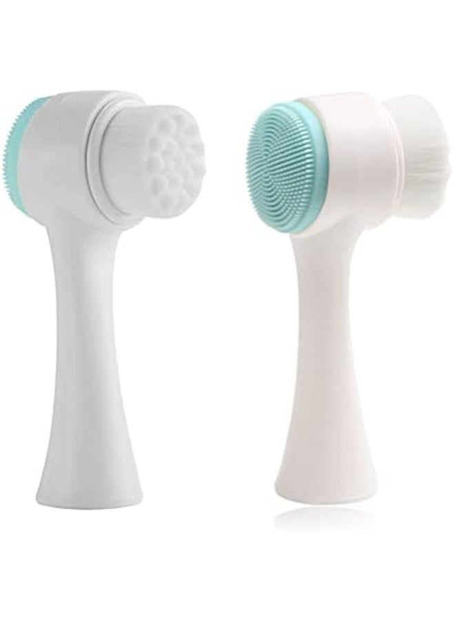 Double Face Cleanser Face Brush Soft Hair Silicone Face Washer Manual Makeup Remover Deep Cleansing Brush Random Color - Image 4