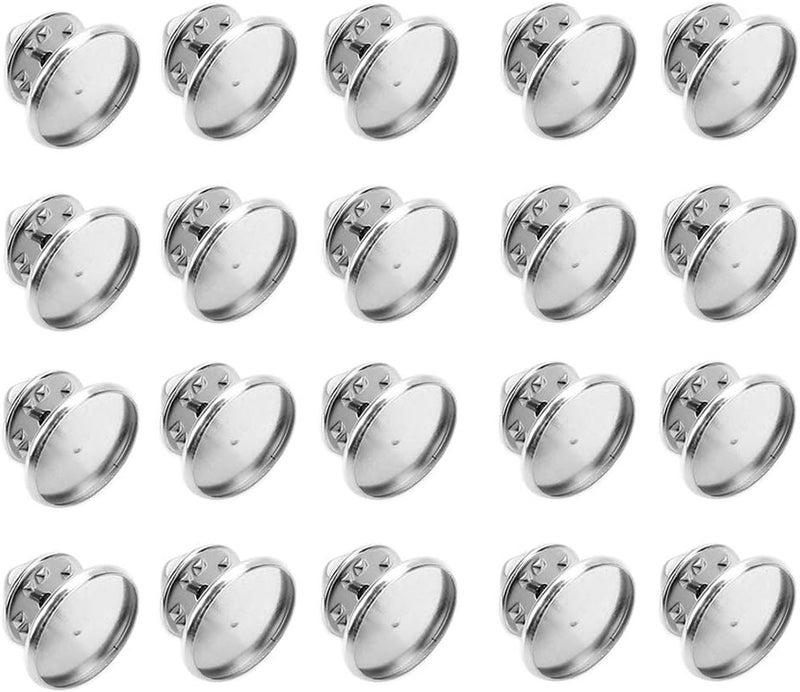 كلاراكو 20 قطعة من دبابيس ربط الفراشات المعدنية، دبابيس خلفية بديلة فارغة لصنع الحرف اليدوية، فضية اللون، 16 مم - Image 4