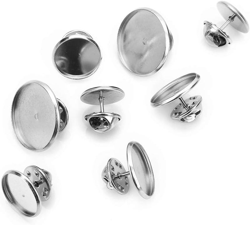 كلاراكو 20 قطعة من دبابيس ربط الفراشات المعدنية، دبابيس خلفية بديلة فارغة لصنع الحرف اليدوية، فضية اللون، 16 مم - Image 5