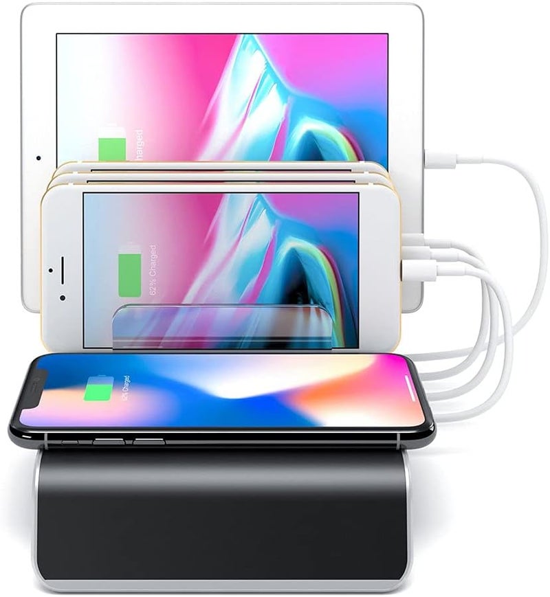 woobles Fast Charger Charging Station with Wireless Charger Wireless Charger Stand for Multiple Device 4 Port Charging Dock - Image 4