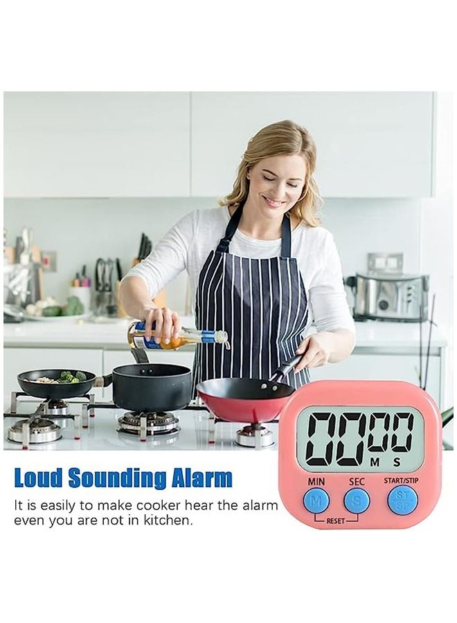 LCD Digital Kitchen Countdown Magnetic Timer Pink  - Image 3