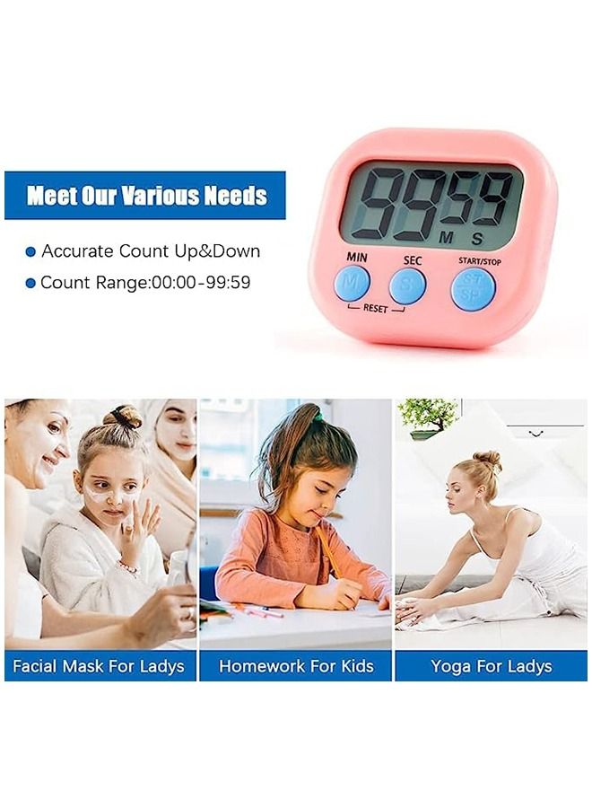 LCD Digital Kitchen Countdown Magnetic Timer Pink  - Image 5