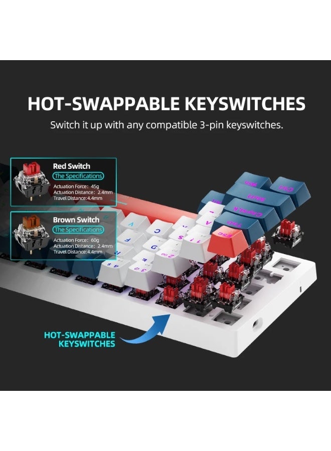 Machenike K500 B61 Tri-Mode Mechanical Keyboard 61 Keys Hot Swappable RGB Gaming Keyboard with Brown Switches - Image 4