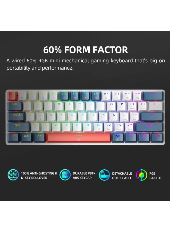 Machenike K500 B61 Tri-Mode Mechanical Keyboard 61 Keys Hot Swappable RGB Gaming Keyboard with Brown Switches - Image 5