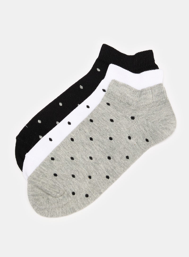 STITCH Girls Pack of 3 Lycra Ankle Casual Dots Socks  - Image 1
