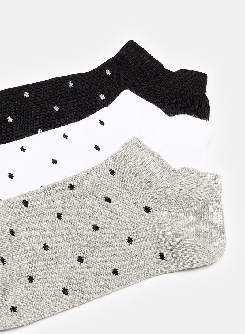 STITCH Girls Pack of 3 Lycra Ankle Casual Dots Socks  - Image 2