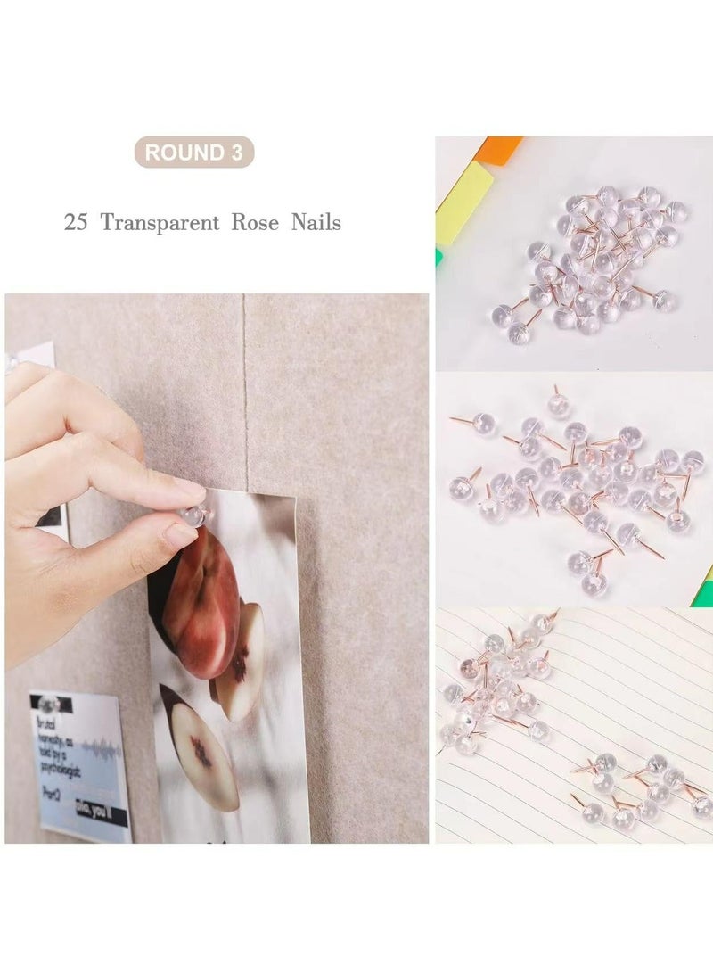 لوحة إعلانات كبيرة، 60×120 سم، لوحة زخرفية من اللباد مزودة بـ 25 دبوس دفع، بديل للوحة الفلين الجدارية، لوحة صور قابلة للطي، لوحة رؤية ذاتية اللصق، لوحة مزاجية للمدرسة والمنزل (كاكي فاتح) - Image 4