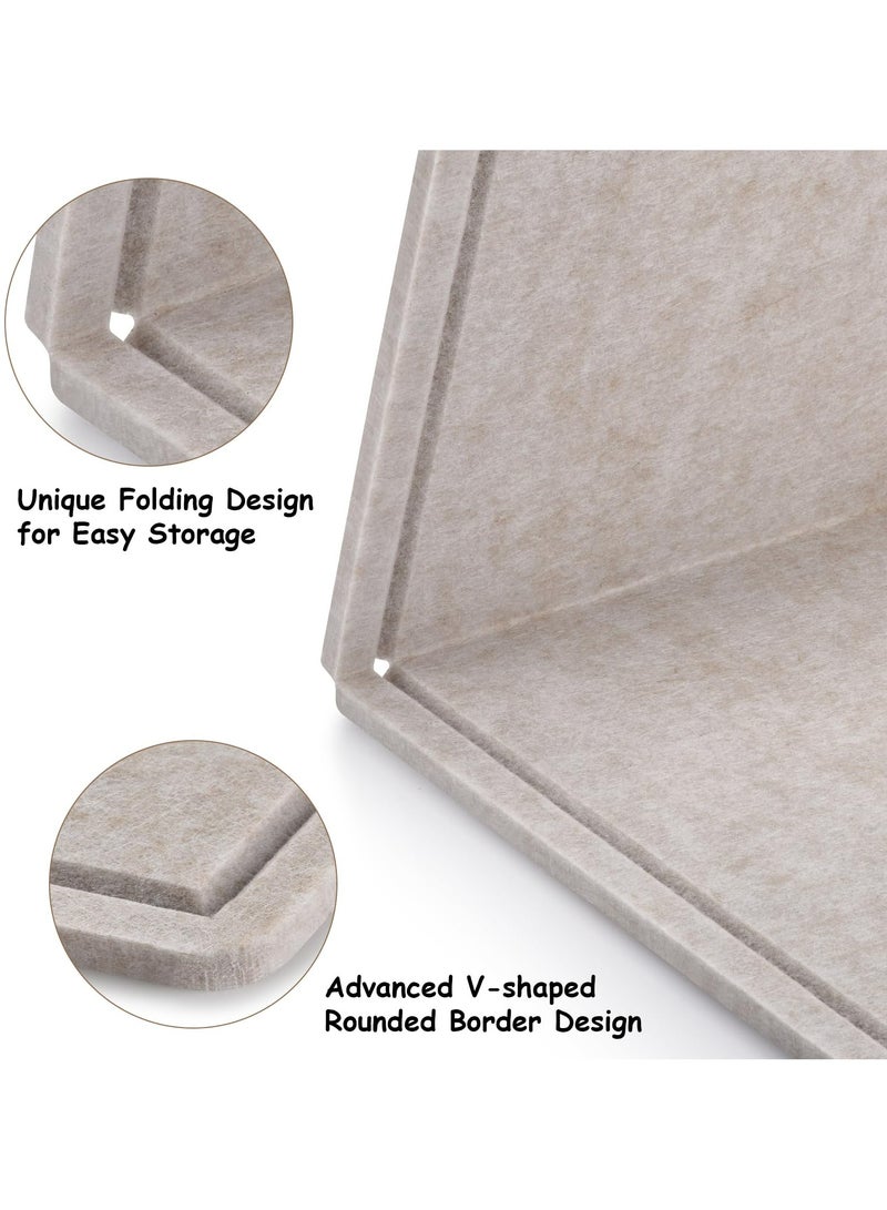 لوحة إعلانات كبيرة، 60×120 سم، لوحة زخرفية من اللباد مزودة بـ 25 دبوس دفع، بديل للوحة الفلين الجدارية، لوحة صور قابلة للطي، لوحة رؤية ذاتية اللصق، لوحة مزاجية للمدرسة والمنزل (كاكي فاتح) - Image 2