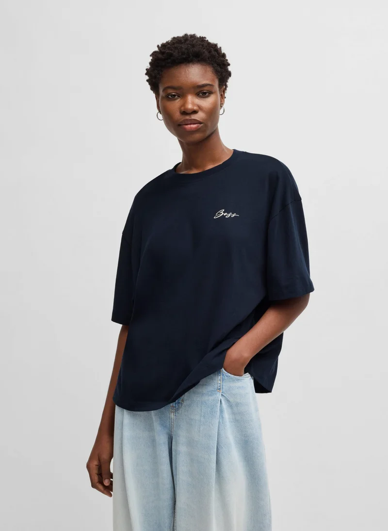 BOSS Oversized T-shirt in cotton jersey with logo artwork