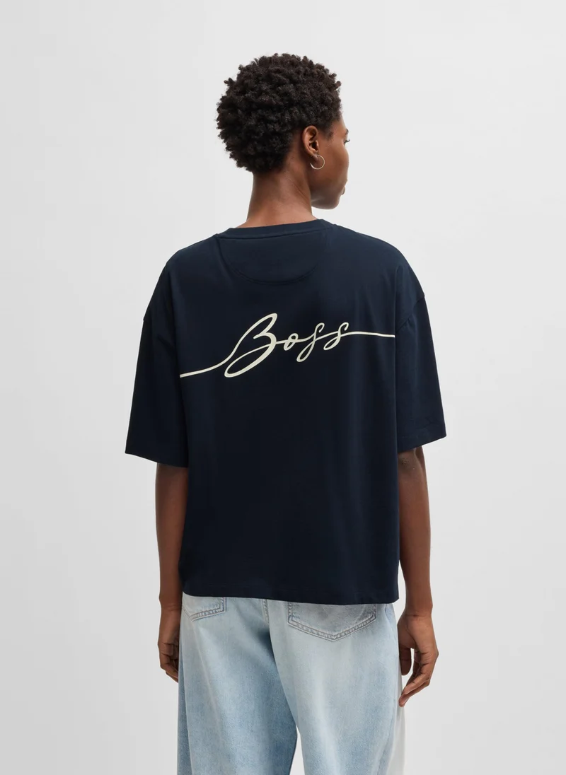 BOSS Oversized T-shirt in cotton jersey with logo artwork