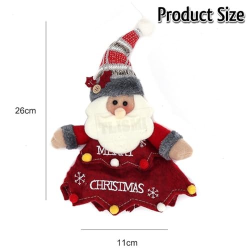 TLISMI Cute Christmas Apple Bag – Soft Felt Pom-Poms, Cozy Knitted Hat & Plush Beard Santa Claus Apple Holder Gift Bag for Christmas Gifting, Candy, Chocolates, Cookies & Holiday Party Favors - Image 3
