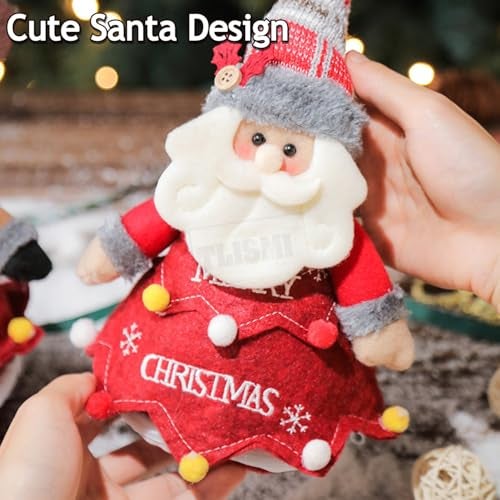 TLISMI Cute Christmas Apple Bag – Soft Felt Pom-Poms, Cozy Knitted Hat & Plush Beard Santa Claus Apple Holder Gift Bag for Christmas Gifting, Candy, Chocolates, Cookies & Holiday Party Favors - Image 5