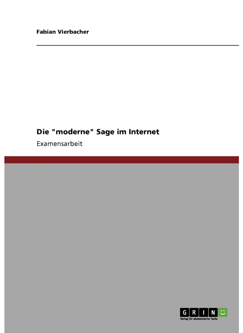 Die "moderne" Sage im Internet 