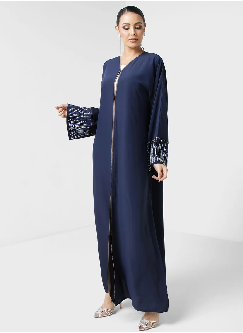 hayas closet Embellished V-Neck Abaya